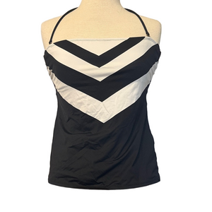 Lauren Ralph Lauren Black White Tankini Swimsuit Women’s Size 10 Two-Piece Swim